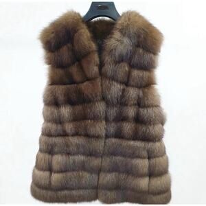 Amato Sable Fur Sleeveless Coat Jacket Size Small (42)